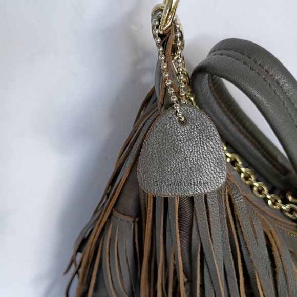 Lost and Found leather fringe crossbody purse - Picture 4 of 5